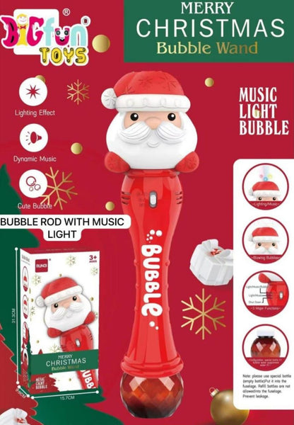 Santa Theme Christmas Special 3-in-1 Light, Music, and Bubble Wand 🎅
