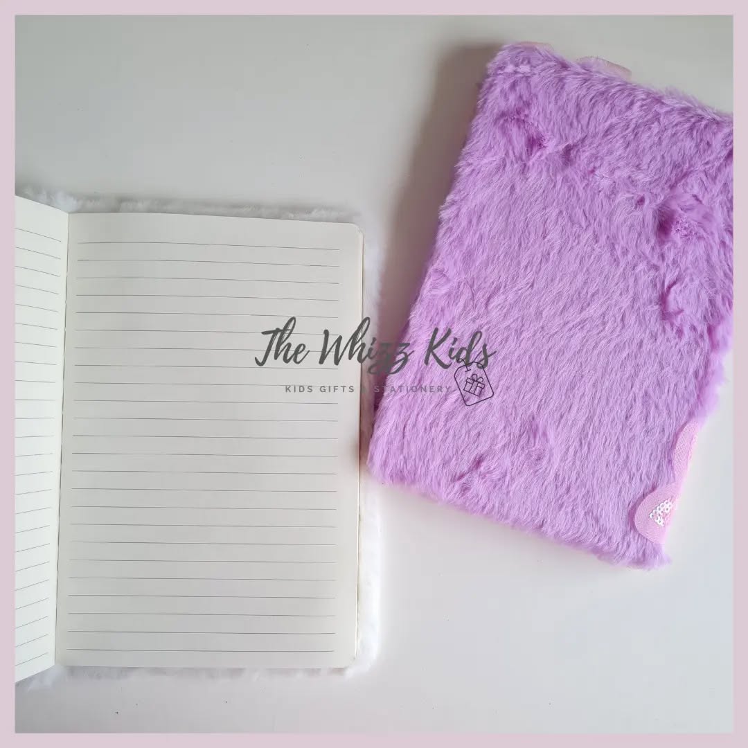 Fancy Unicorn Fur Diary with Reversible Sequin Cover
