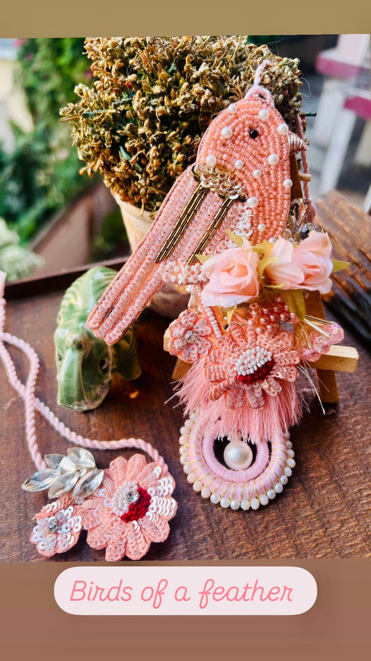 N-28 ✨ Designer Bird Lumba with Heavy Rakhi – Bhaiya Bhabhi Rakhi Set 2025 (Assorted Colours)
