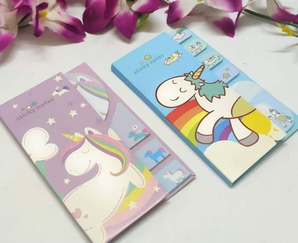 🦄 Unicorn-Themed Sticky Notes Set – 9 to 10 Designs | Fancy Stationery