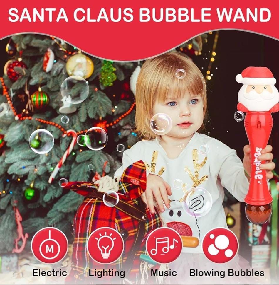 Santa Theme Christmas Special 3-in-1 Light, Music, and Bubble Wand 🎅