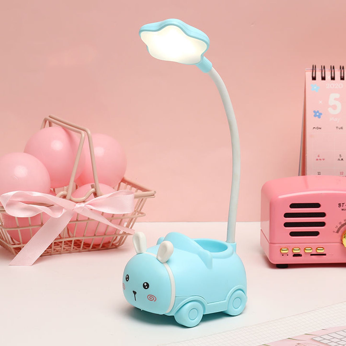 Quirky Star-Shaped USB Rechargeable Lamp – Mobile Holder & Stationery Organizer