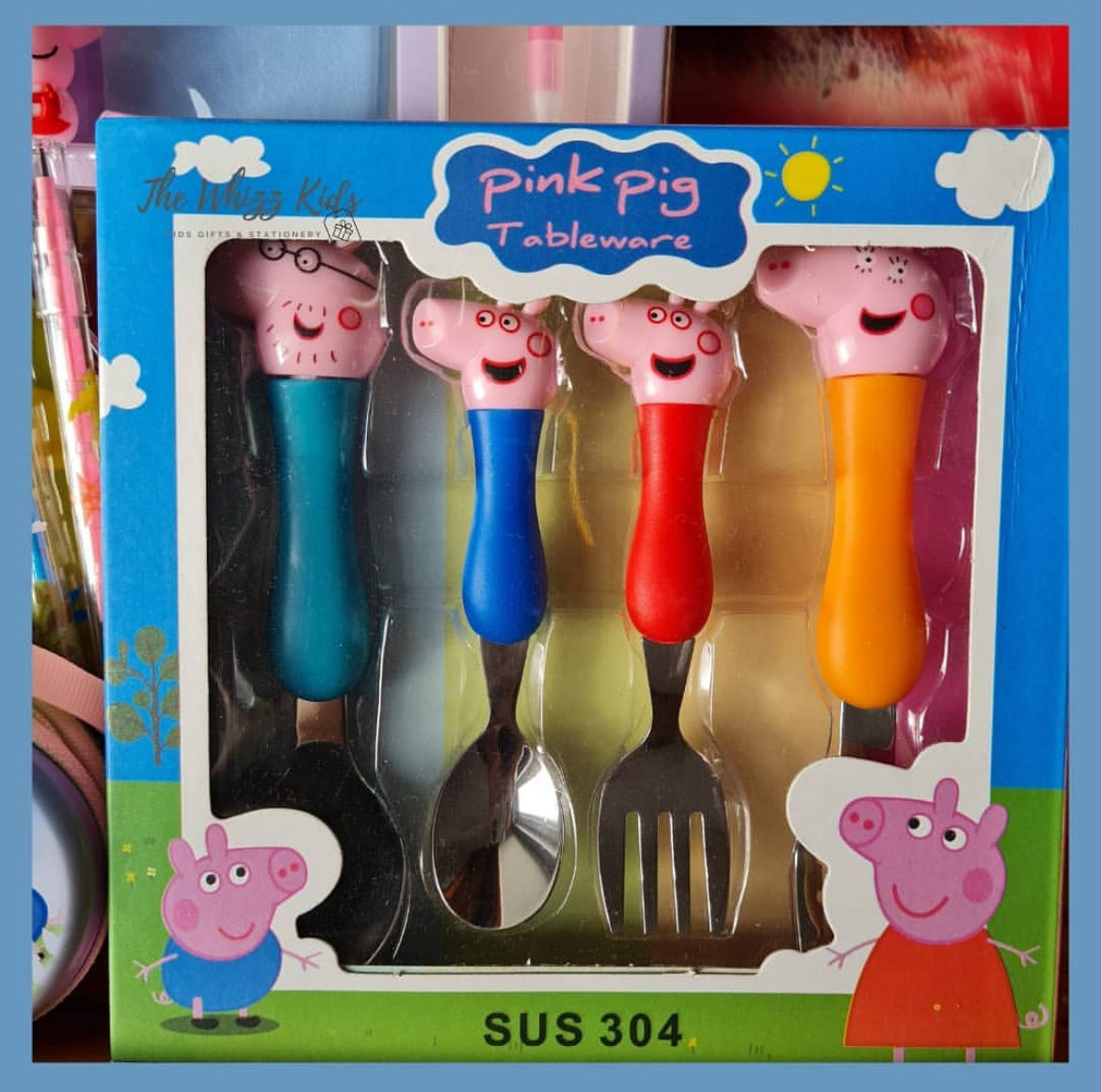 Peppa Pig/ Unicorn Cutlery Set (Set of 4) for Kids – Steel with Character Motifs