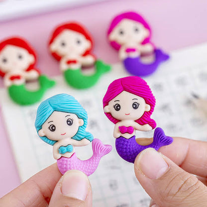 Mini Mermaid Erasers – Pack of 4 for Kids