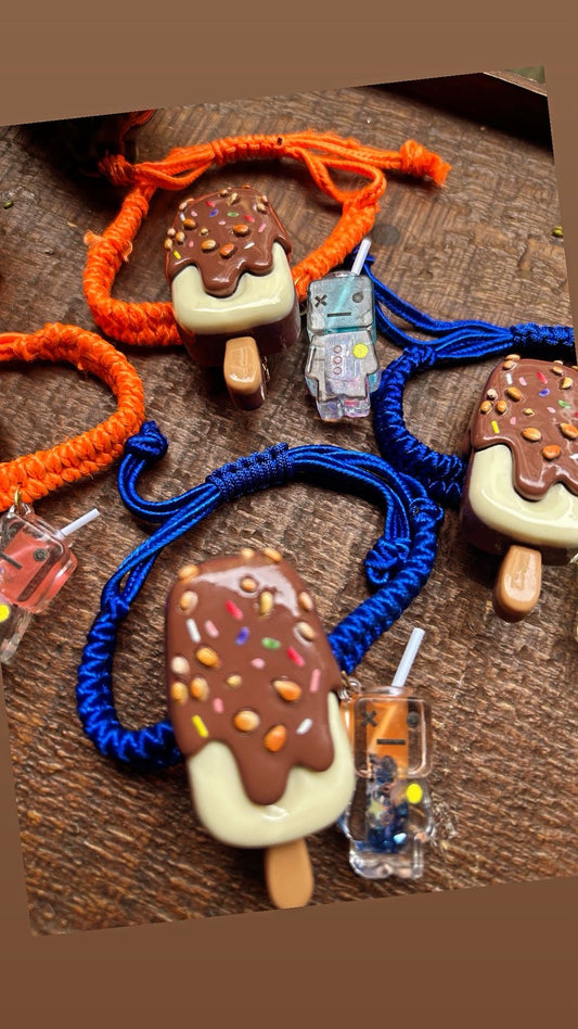KN-24 Reusable Ice Cream Hair Clip Rakhi – Cute Bracelet-Style Rakhi for Girls