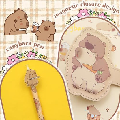 Kawaii Capybara Theme Planner Diary Gift Set with Cute Pen – Colourful Character Stationery for Kids & Teens