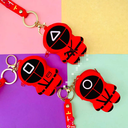 Squid Game Pop It Coin Pouch Keychain – Stress Relief Toy with Coin Holder for Kids and Adults