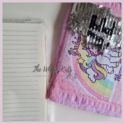 Fancy Unicorn Fur Diary with Reversible Sequin Cover