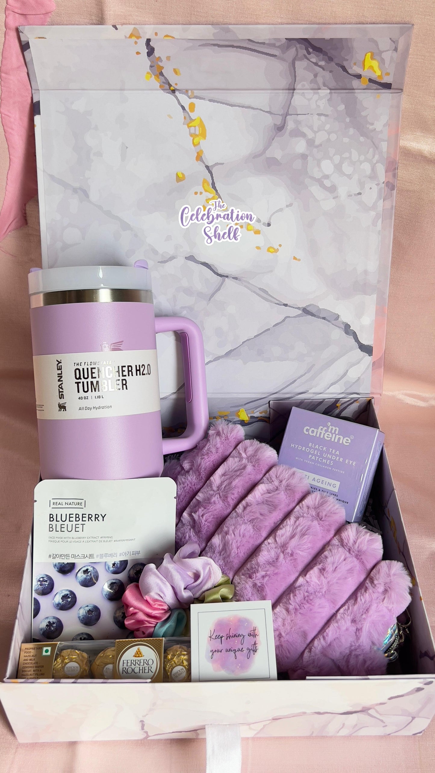 🌸 Pastel Lavender Luxe Hydration Hamper – Premium Gift Box For Bridesmaid Proposal, Rakhi, Birthday, Farewell Gift India