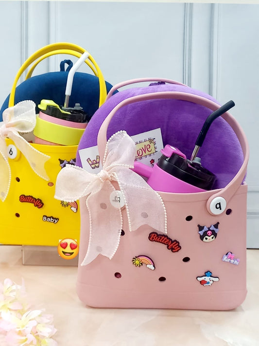Sunshine for My Sister – Personalised Travel Rakhi Hamper with Beach Bag, Neck Pillow & Insulated Sipper