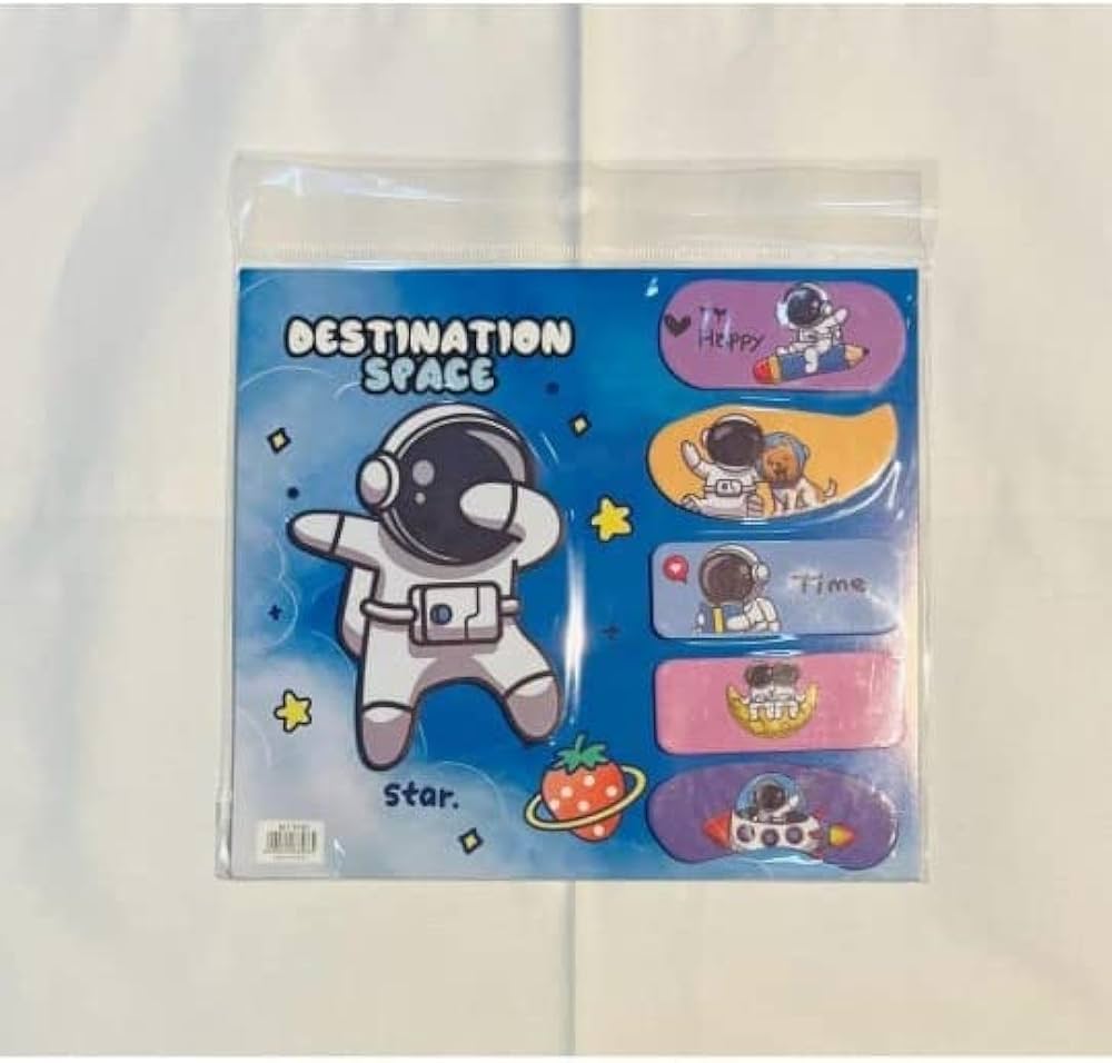 🚀 Destination Space Sticky Note Pad with Page Markers – Pocket Size | Fancy Stationery for Kids