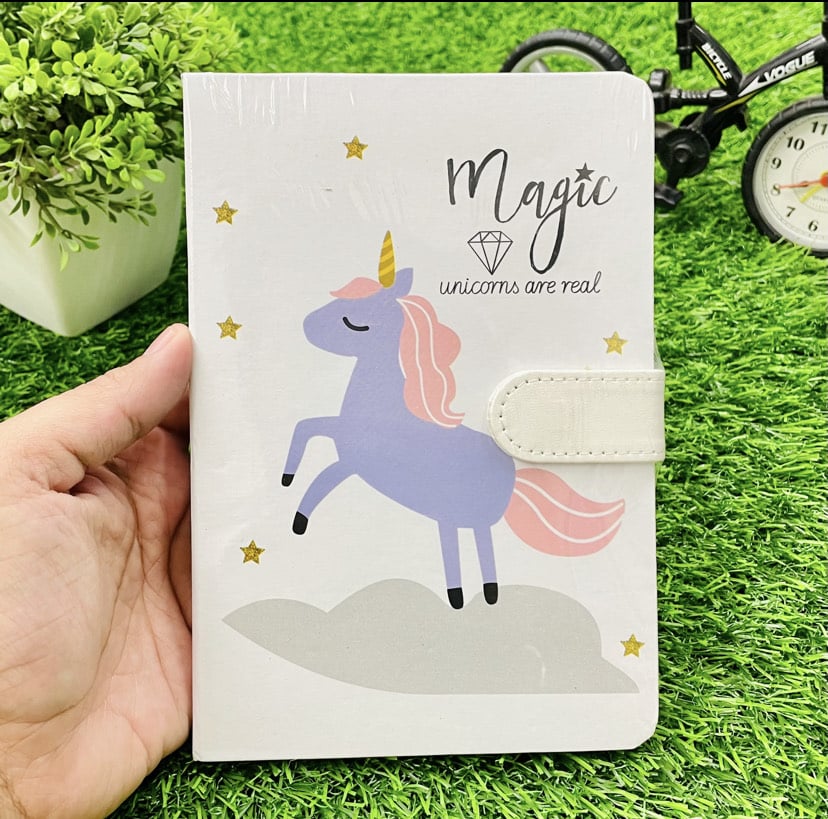 Fancy Unicorn Magnetic Flip Notebook/ Dairy/ Planner A5 Size