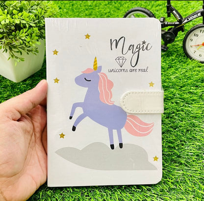 Fancy Unicorn Magnetic Flip Notebook/ Dairy/ Planner A5 Size