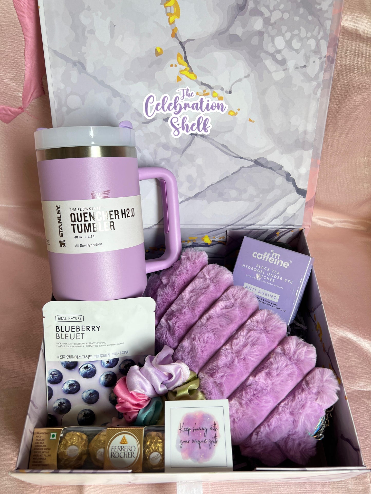 🌸 Pastel Lavender Luxe Hydration Hamper – Premium Gift Box For Bridesmaid Proposal, Rakhi, Birthday, Farewell Gift India