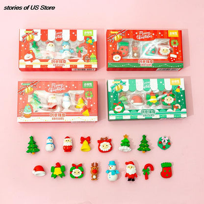 Cute Christmas Mini Erasers Pack of 4