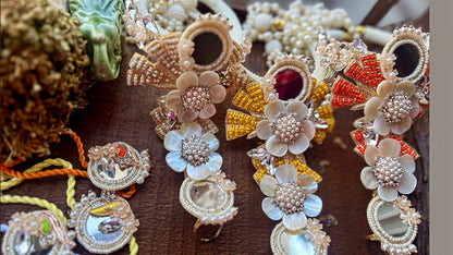 N-16 Beautiful Hathphool Lumba Rakhi Set – Handcrafted Bhabhi Rakhi in 3 Stunning Colours