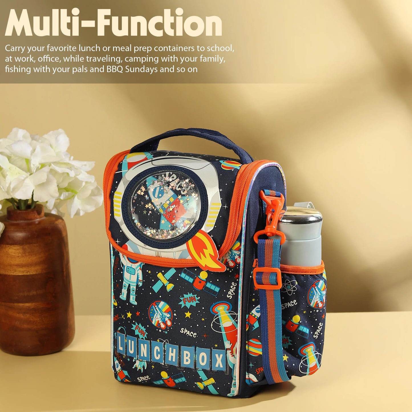 Customisable Insulated Lunch Bag – Sports, Unicorn, Space, Dino Theme & More (Vest Brand Inspired)