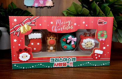 Cute Christmas Mini Erasers Pack of 4