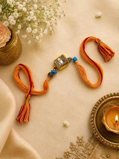 SB- 02 Guru Nanak Dev Ji & Guru Ji Natural Stone Rakhi | Premium Devotional Rakhi for Brother | Spiritual Rakhi 2026
