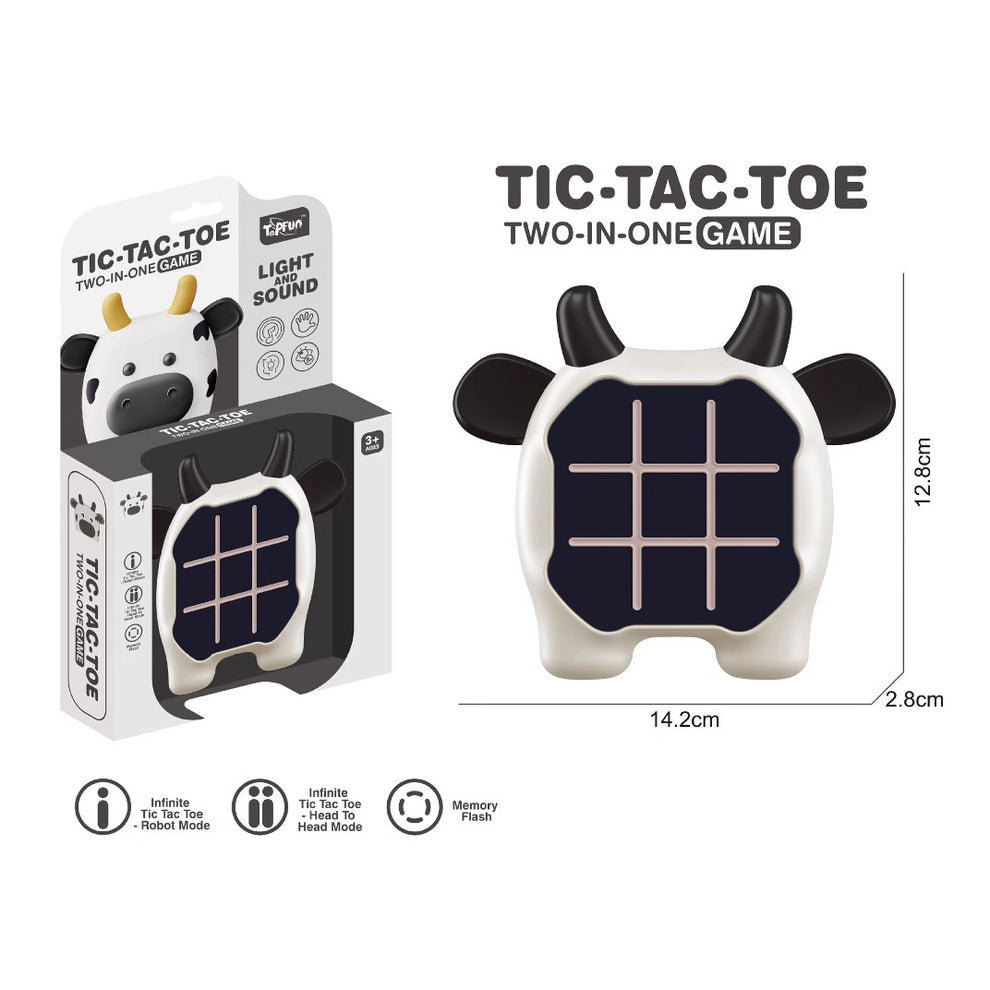 Animal Theme Electric Tic Tac Toe Game – Light-Up 2-in-1 Portable Game for Kids | No Screen Fun