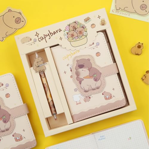 Kawaii Capybara Theme Planner Diary Gift Set with Cute Pen – Colourful Character Stationery for Kids & Teens