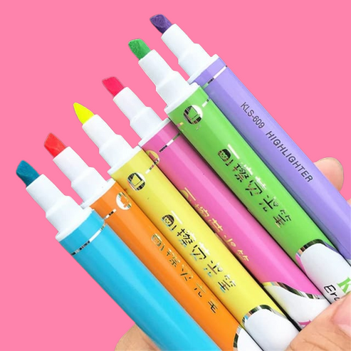 Dual Tip Erasable Markers/Highlighters (Set of 6) 🌈