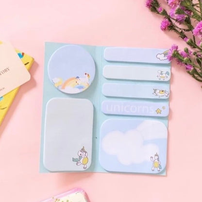 🦄 Unicorn-Themed Sticky Notes Set – 9 to 10 Designs | Fancy Stationery