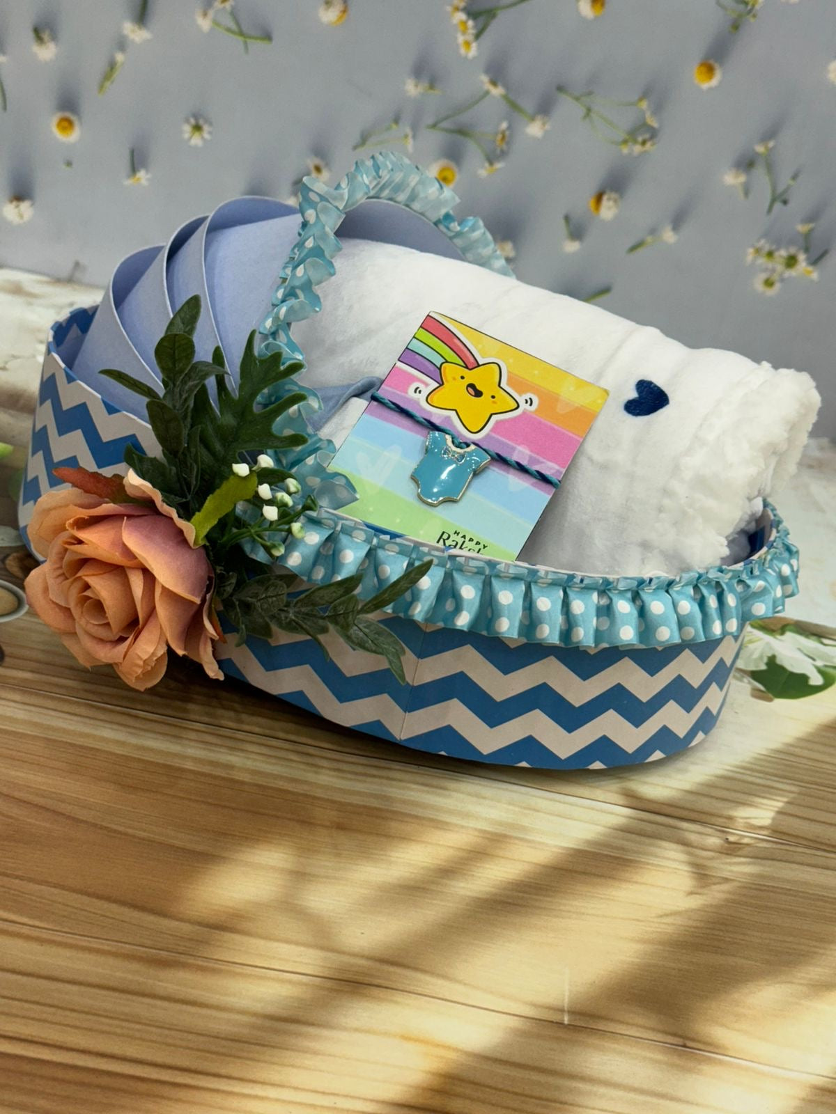 Baby’s First Rakhi Hamper – Romper, Blanket, Cap Set & Delicate Rakhi (Optional Cradle Upgrade)