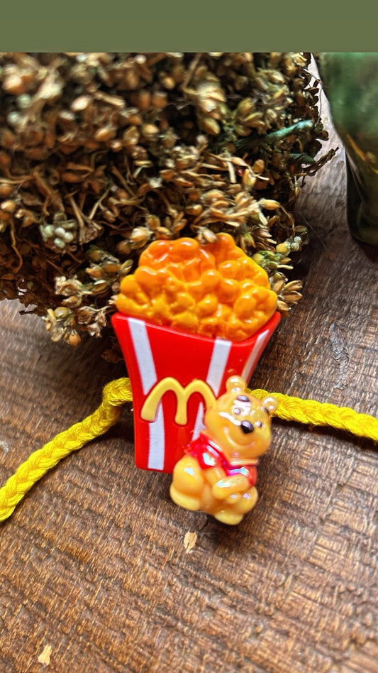 KN-5 McD Lovers Reusable Hair Clip Rakhi – Fun Lumba for Boys & Girls