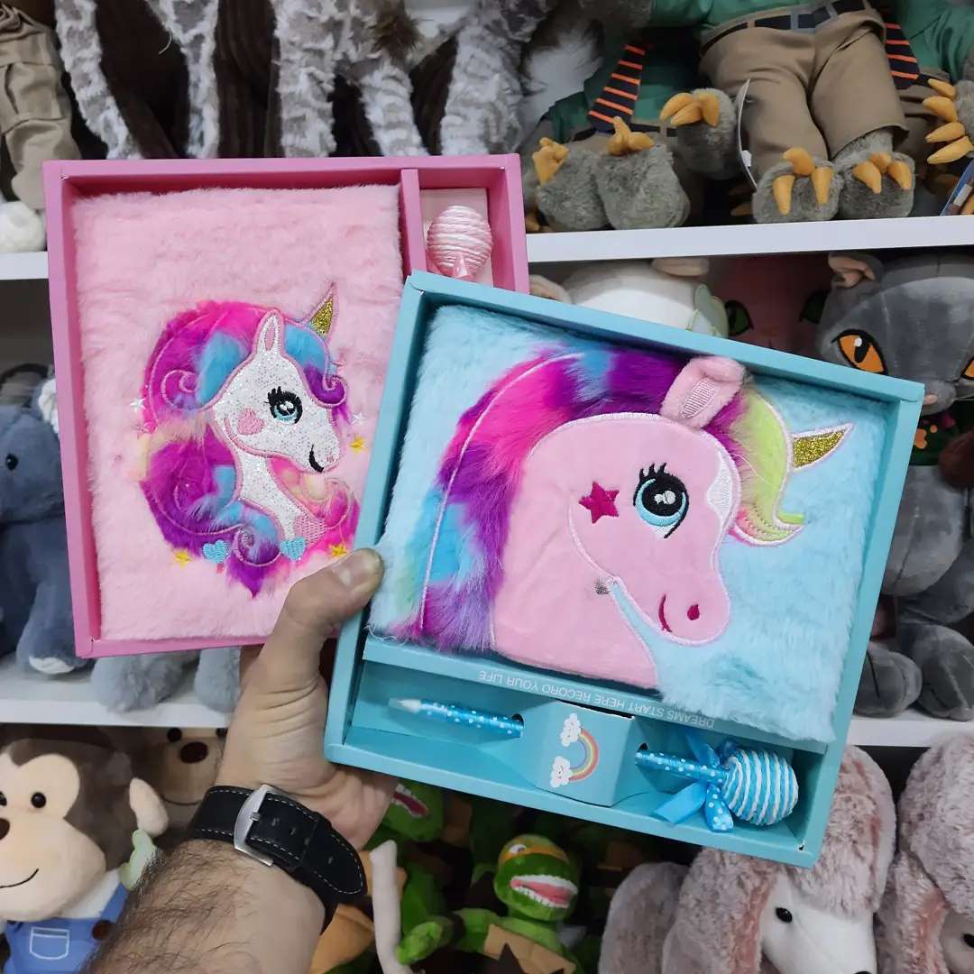Unicorn Fur Sequin Diary with Designer Pen Gift Set – Perfect for Kids & Teens