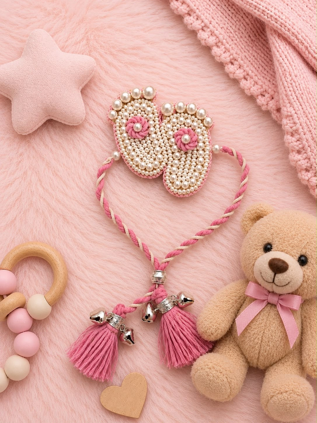 SK- 02 Beaded Baby Feet Rakhi | Baby's First Raksha Bandhan Rakhi | Premium Baby Rakhi 2026