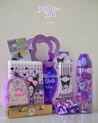 Kuromi Gift Hamper for Girls | Purple Themed Rakhi Special 2025 | Kawaii Stationery, Chocolates & DIY Set