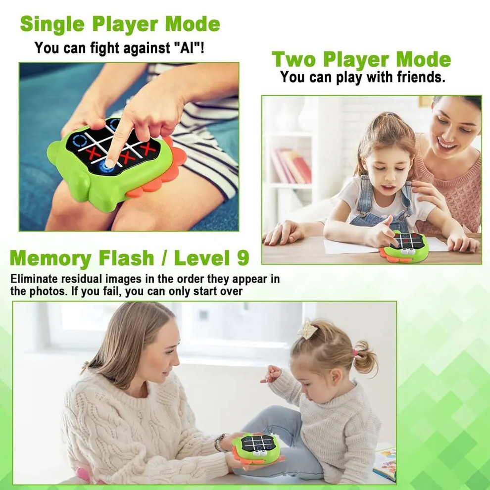 Animal Theme Electric Tic Tac Toe Game – Light-Up 2-in-1 Portable Game for Kids | No Screen Fun