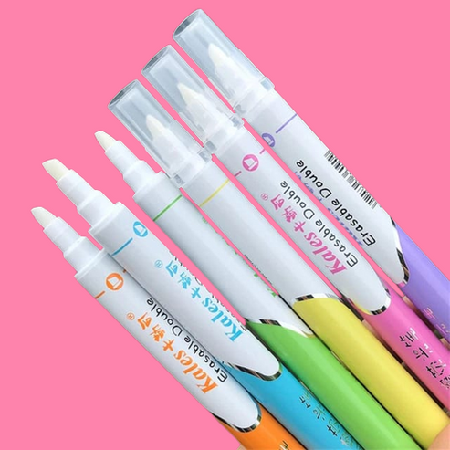 Dual Tip Erasable Markers/Highlighters (Set of 6) 🌈