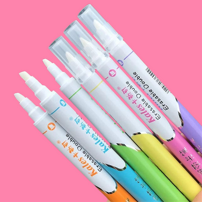 Dual Tip Erasable Markers/Highlighters (Set of 6) 🌈