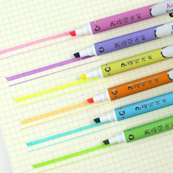 Dual Tip Erasable Markers/Highlighters (Set of 6) 🌈