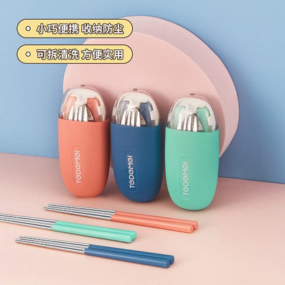 Personalized Tedemei Travel Cutlery Set with Name – Spoon, Fork & Chopsticks
