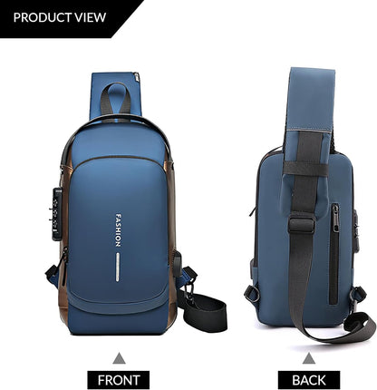 Multifuncional Chest Bag– Water Repellent| Anti-Theft| USB Slot| Perfect for Travel| Hiking| Airport| College