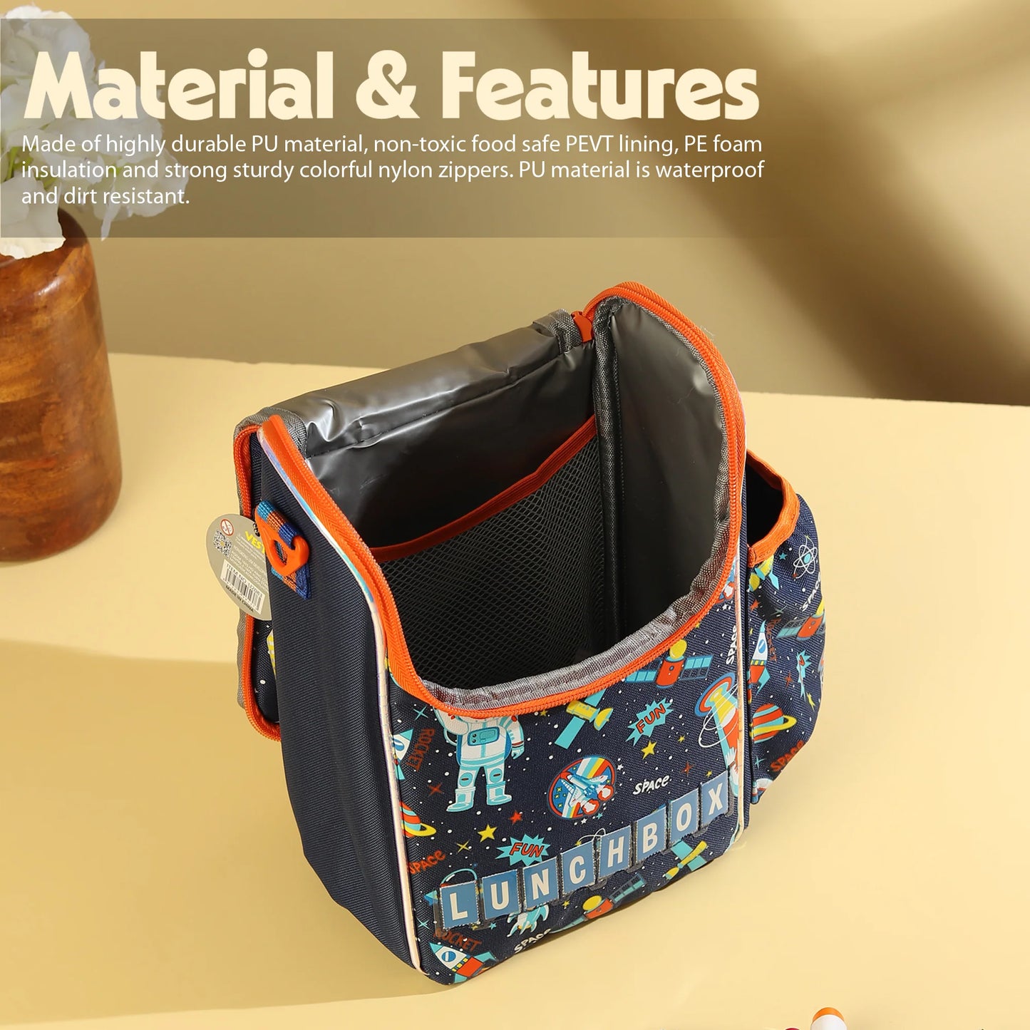 Customisable Insulated Lunch Bag – Sports, Unicorn, Space, Dino Theme & More (Vest Brand Inspired)