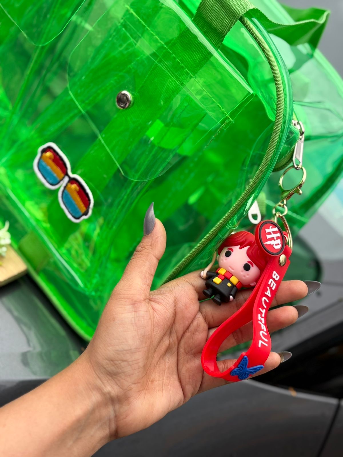 Premium Quality Double Pocket Multipurpose Jelly Neon Bags – With Rakhi Gift Combo