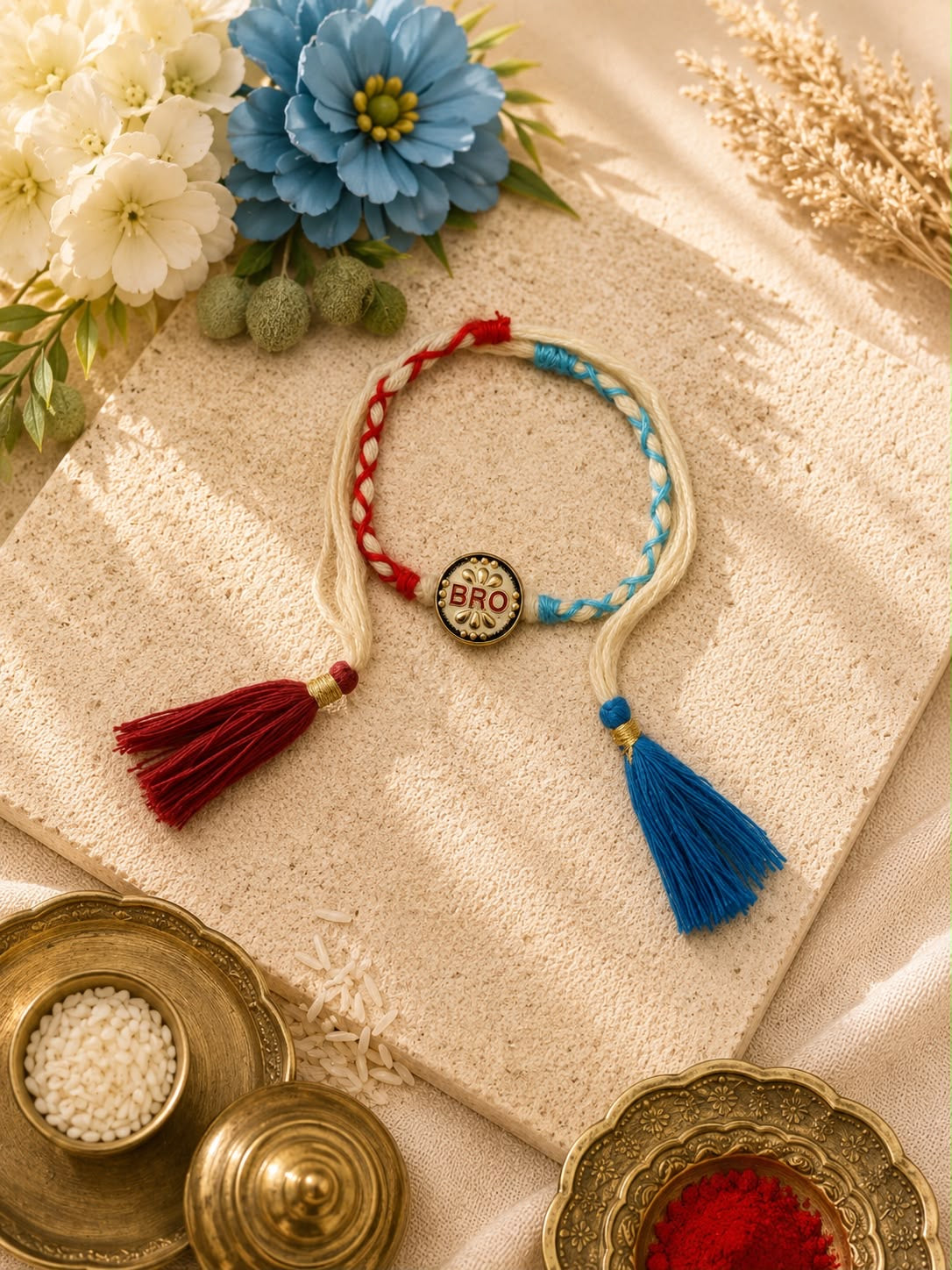 BRO Charm Rakhi with Heavy Tassel | Premium Metallic BRO Rakhi for Brother | Designer Rakhi 2026