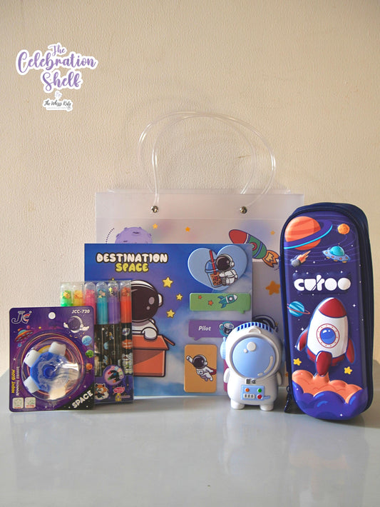 🚀 Space Explorer Gift Hamper for Boys | Budget-Friendly Rakhi Hamper 2025 | Kids Stationery & Fan Set