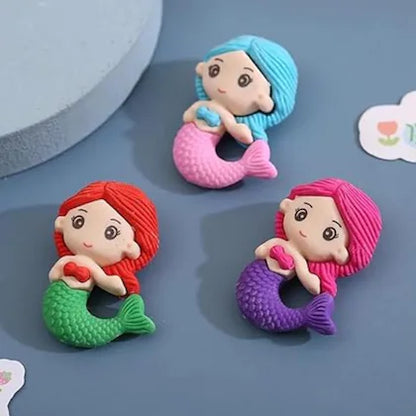 Mini Mermaid Erasers – Pack of 4 for Kids