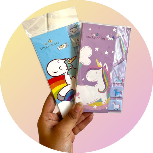 🦄 Unicorn-Themed Sticky Notes Set – 9 to 10 Designs | Fancy Stationery