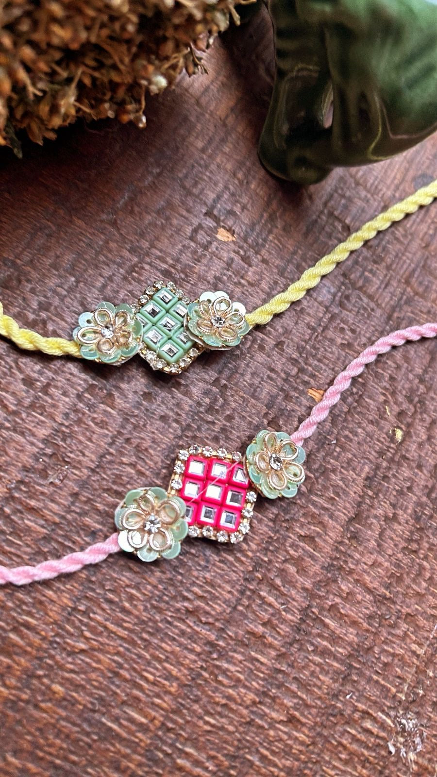 N-05 ✨ Hand-Embroidered Rakhi for Bhai – Elegant & Timeless Raksha Bandhan Thread