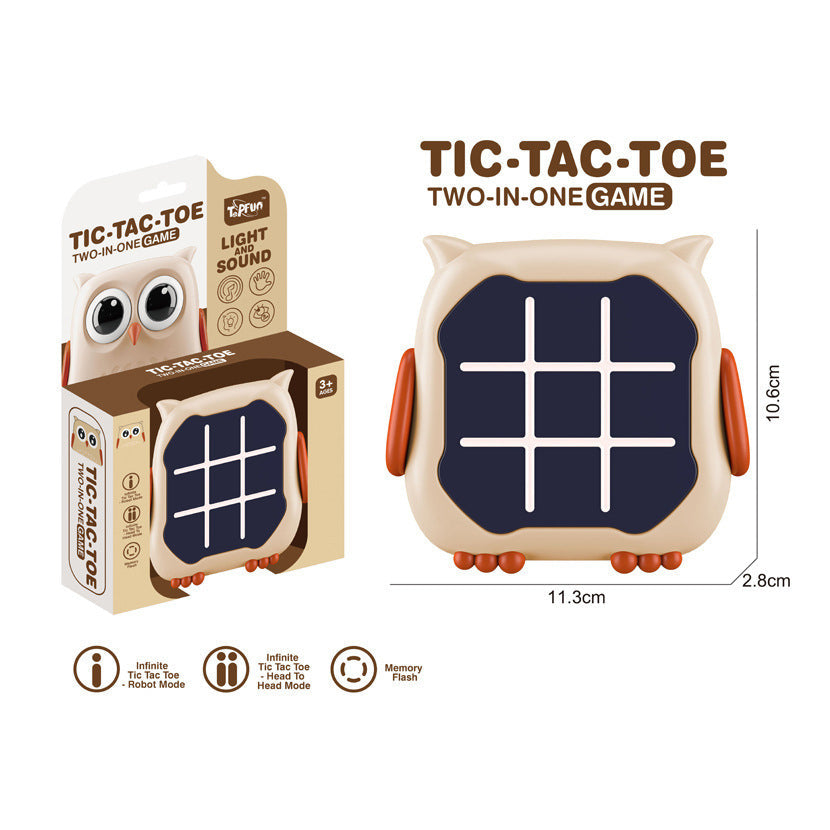 Animal Theme Electric Tic Tac Toe Game – Light-Up 2-in-1 Portable Game for Kids | No Screen Fun