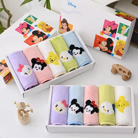 Disney-Inspired Kids Hand Towels / Napkins – Gift Set of 5 | Soft & Fun Towels for Kids & Toddlers