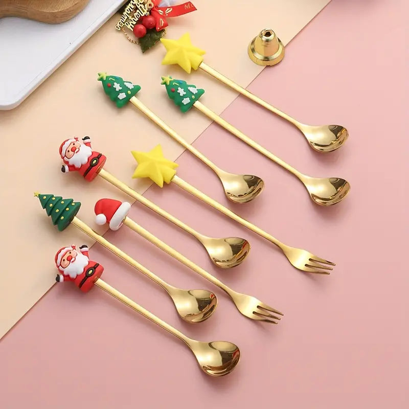 Christmas Special Stainless Steel Cutlery Set in Elegant Gift Box (Set of 2)