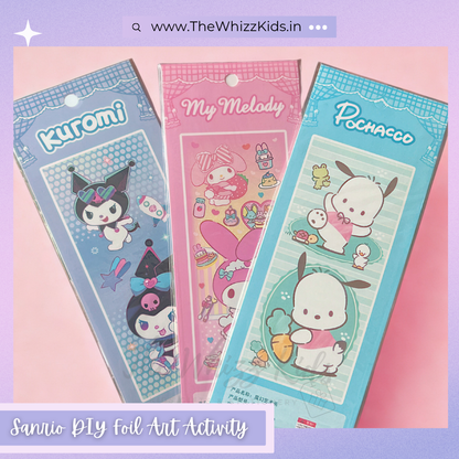 Sanrio-Themed DIY Glitter Foil Art Activity Kit – Hello Kitty, Kuromi, Cinnamoroll & More (Pack of 2)
