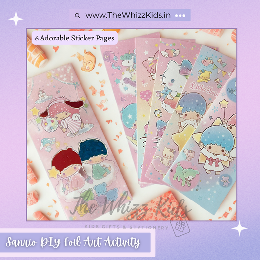 Sanrio-Themed DIY Glitter Foil Art Activity Kit – Hello Kitty, Kuromi, Cinnamoroll & More (Pack of 2)
